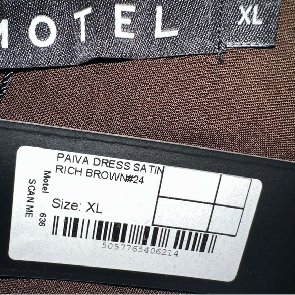 Motel Rocks Paiva Slip Dress in Satin Rich Brown size XL - Picture 11 of 14